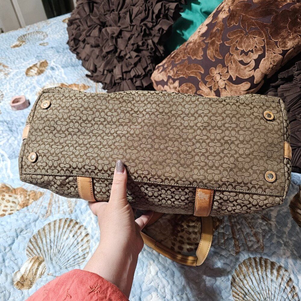Vintage Coach Y2K Hamptons Large Travel Tote Bag Purse in Signature Jacquard - Picture 10 of 13